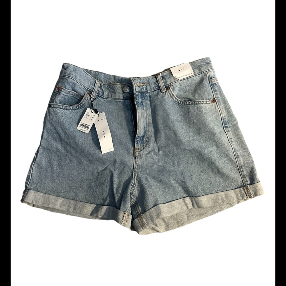 TOPSHOP Women's Blue Denim MOM Shorts NEW WITH TAGS SZ 10
